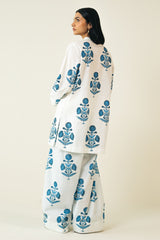 Neela-Aangan 2 pcs - Printed Lawn Farshi Shalwar