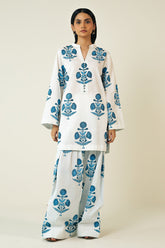 Neela-Aangan 2 pcs - Printed Lawn Farshi Shalwar