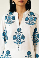 Neela-Aangan 2 pcs - Printed Lawn Farshi Shalwar