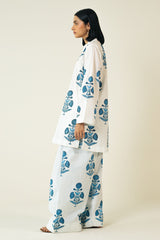 Neela-Aangan 2 pcs - Printed Lawn Farshi Shalwar