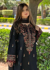 Siyah Grace - Embroidered - 3 Pieces - Black