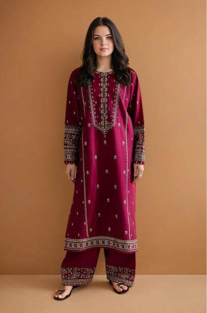 Zarnish - 2pcs - Embroidered Dress