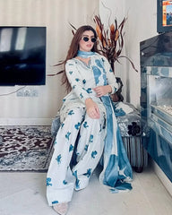 Blue Floral Three-Piece