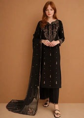 Siyah Grace - Embroidered - 3 Pieces - Black